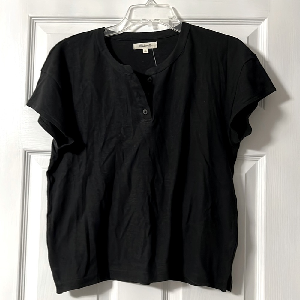 NWT-Madewell Henley Short Sleeve Tee Shirt Size Medium